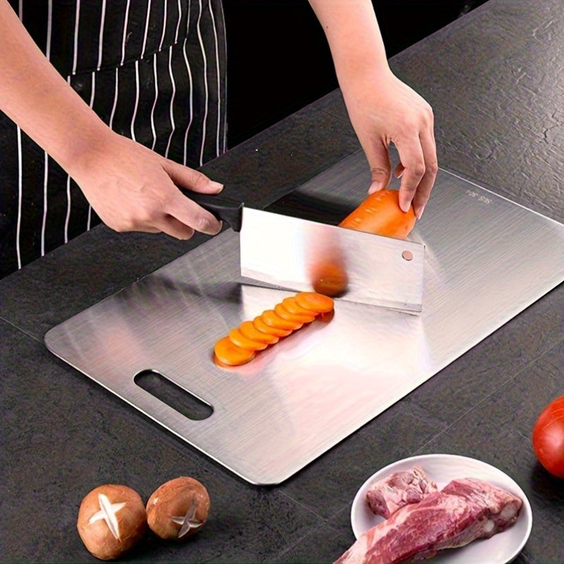 Stainless Steel Cutting Board Set of 3 - Rust-Resistant BPA-Free Dishwasher Safe Kitchen Prep Boards, Antibacterial Metal Chopping Board Set Small Medium Large for Meat Vegetables Fruits