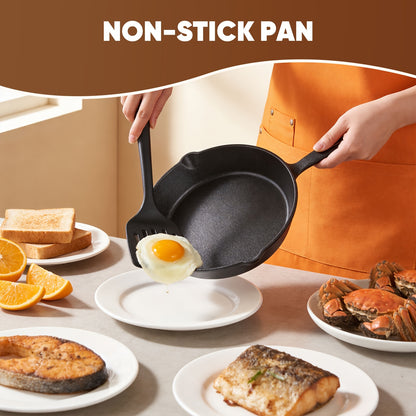Cast Iron Skillet Set 3 Piece 6 8 10 Inch, Heavy-Duty Sand Cast Iron Pan Set Non-Stick Oven Grill Campfire Safe, Even Heat Distribution Rustic Cookware for Steak Cornbread Baking Stir-Fry, Heirloom-Grade Kitchen Essentials