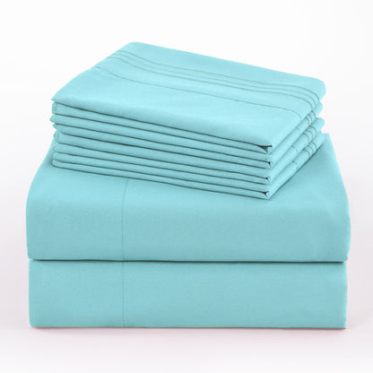 Microfiber Bed Sheets Set 6 Piece Hotel Grade 18" Deep Pocket, Breathable Soft Bedding Twin Full Queen King, 100 GSM All-Season Comfort, Machine Washable Fitted Sheet Flat Sheet Pillowcases, 12 Colors