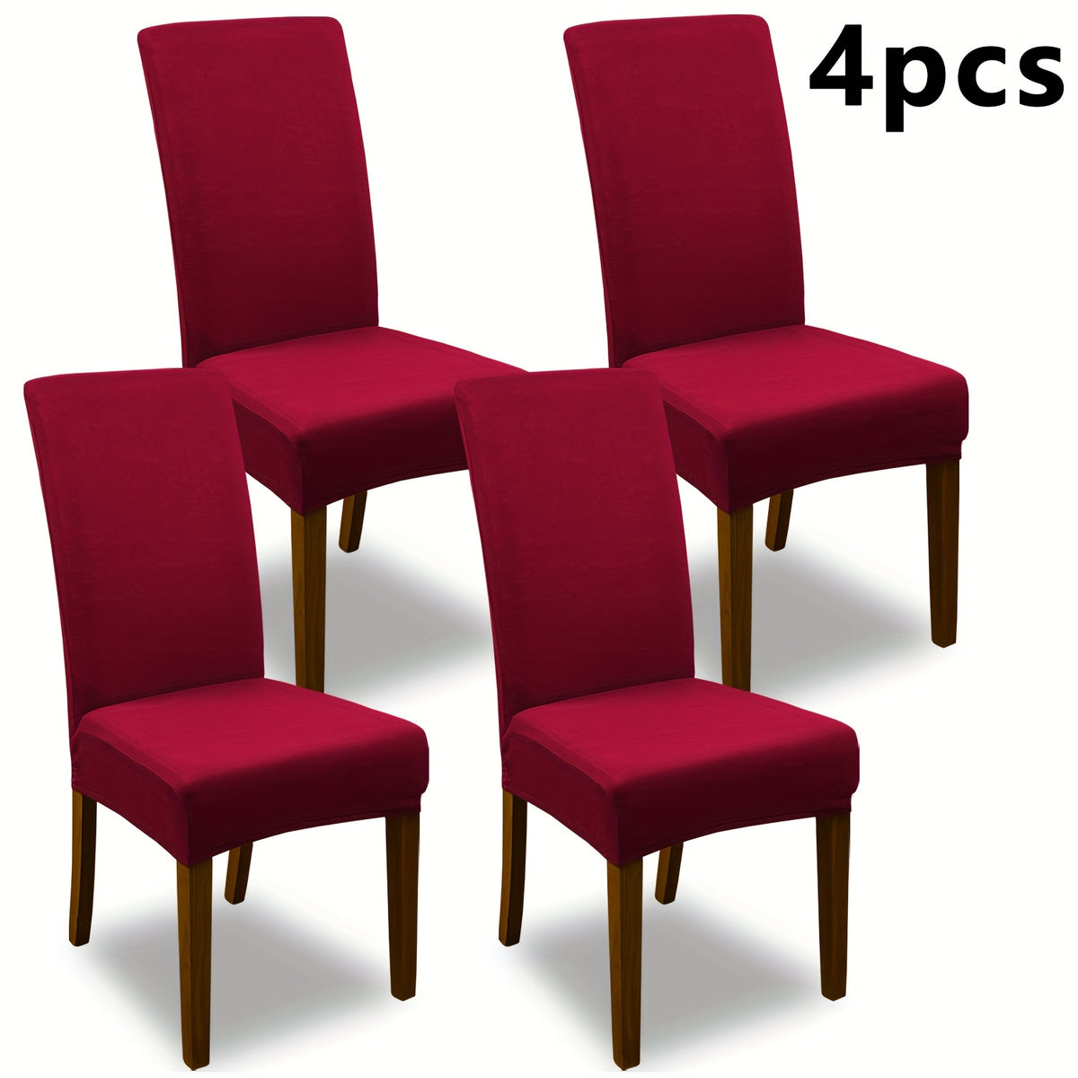 Dining Chair Covers Set of 4 6 Stretch Jacquard Slipcovers, Elastic Chair Cover for Dining Room Kitchen Wedding Office Living Room, Washable Furniture Protector in 9 Colors