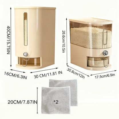 Rice Storage Container Airtight with Measuring Cup – 11 lbs & 22 lbs Sealed Grain Bucket, Insect & Moisture Proof, Food Grade PET, Flip-Top Lid, Flour & Dry Food Organizer for Kitchen