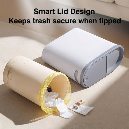 Small Bathroom Trash Can Plastic Wastebasket with Built-In Handles – Compact Rustproof Space-Saving Bin for Bathroom Laundry Office 1 or 2 Pack