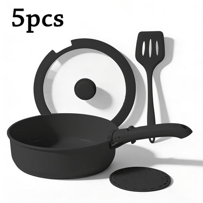 Non-Stick Cookware Set with Removable Handles, 5 7 24 Piece Induction Ready Pots and Pans Set, Stackable Space Saving Kitchen Set with Skillet Frying Pan Soup Pot Steak Pan, Easy to Clean, Multiple Colors