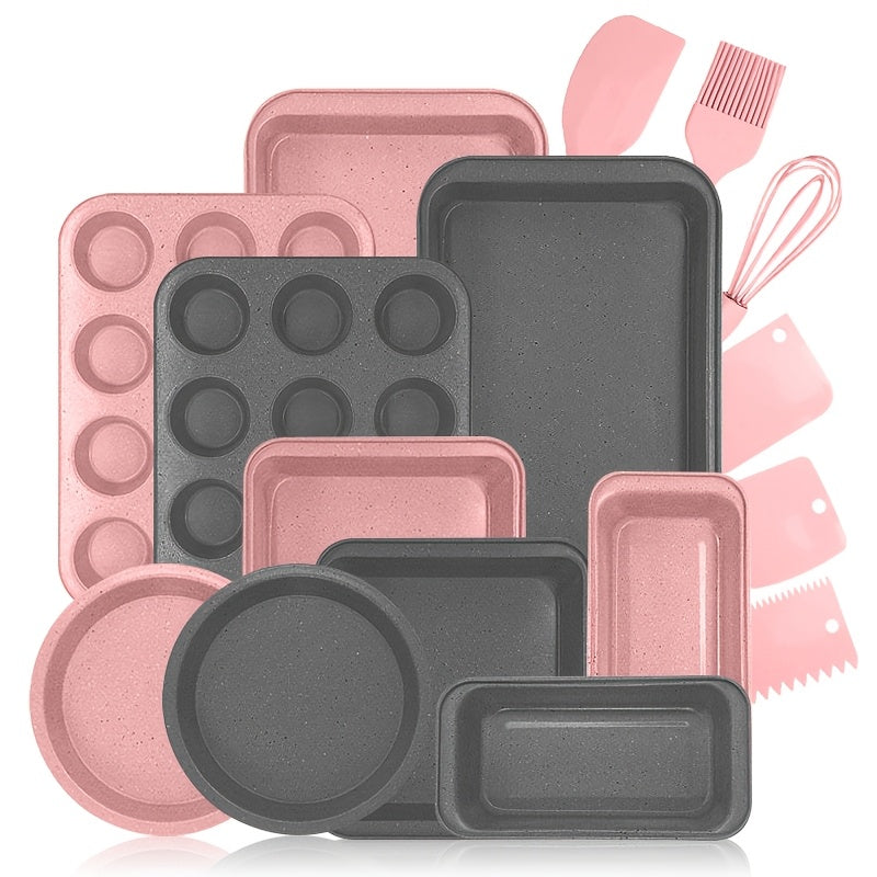 Nonstick Bakeware Set with Baking Pans – Oven-Safe Baking Sheets, Cake Pan, Muffin Pan, Loaf Pan, Roast Pan & Cookie Sheet – Complete Kitchen Baking Supplies with Rack, Whisks & Spatulas (2–24pcs)
