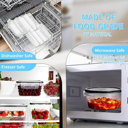 Sealed Food Storage Containers Outdoor Lunch Box Set - Microwave & Oven Safe Meal Prep Boxes for Salads, Fruits, Vegetables & Sandwiches, Durable Picnic Containers with Lids