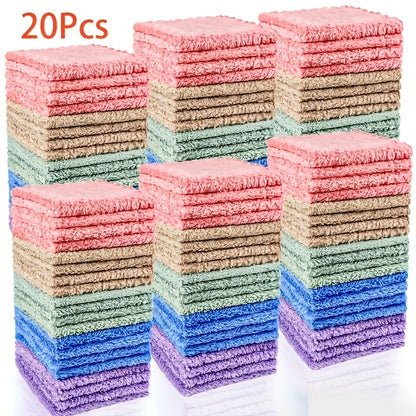 Soft Absorbent Washcloths Bulk Set 40/60/100 Pcs – Quick-Dry Compact Square Face Towels for Bathroom Home Bathing 8.8x8.8in