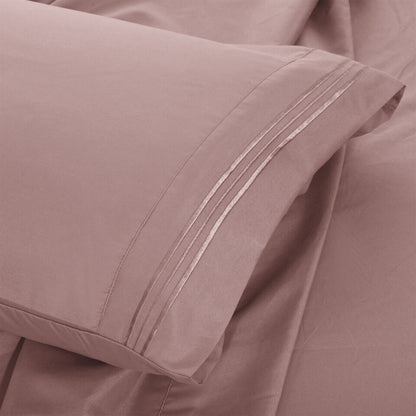 Soft Microfiber Bed Sheet Set 4-Piece 1800 Series 16 Inch Deep Pocket Hotel Luxury Cooling Sheets with Embroidered Pillowcases, Fade & Shrink Resistant, Twin to Cal King, 20 Colors