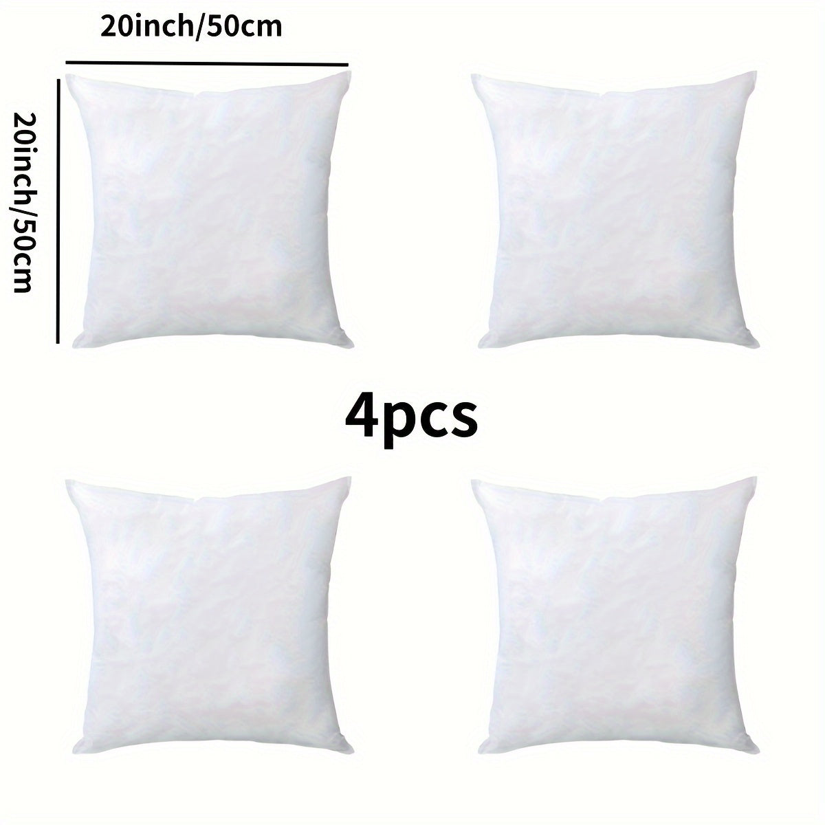 Throw Pillow Inserts Square Filled Cushion Cores 1/2/4 Pack, Soft Pillow Fillers for Living Room Bedroom Sofa Couch Office Home Decoration, 18x18 20x20 22x22 Inch