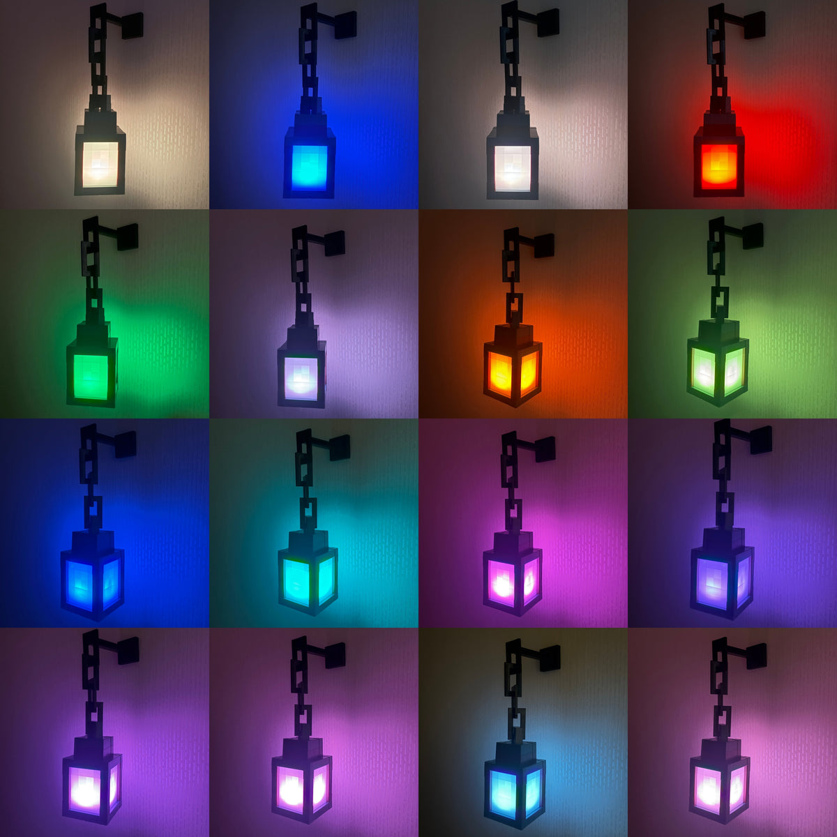 Pixel Lantern Night Light 16 RGB Colors with Remote - USB Rechargeable LED Mood Lamp for Bedroom Gaming Room Desk Wall Decor, Eye-Friendly Glow for Kids Teens Adults, Halloween Christmas Gift