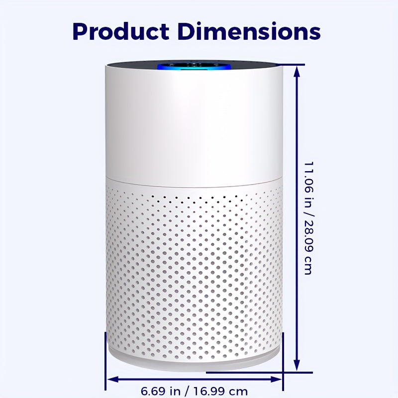 H13 True HEPA Air Purifier for Home Bedroom 3-in-1 Filter Sleep Mode Removes Allergies Pet Dander Dust Smoke Pollen Odor for Pets Hair Smokers White