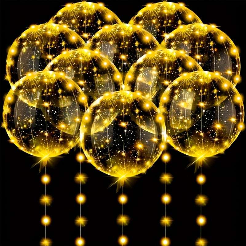 String Lights and Balloons Party Decoration Set 20 Pack – 10x 3-Meter LED String Lights & 10x 20-Inch Balloons for Wedding, Birthday, Graduation, Christmas, Halloween, Indoor Outdoor Decor