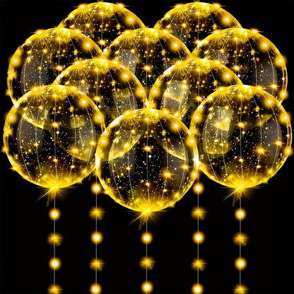 String Lights and Balloons Party Decoration Set 20 Pack – 10x 3-Meter LED String Lights & 10x 20-Inch Balloons for Wedding, Birthday, Graduation, Christmas, Halloween, Indoor Outdoor Decor