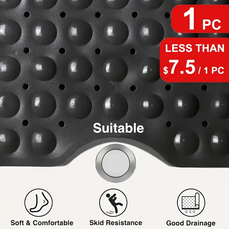 Non-Slip Bathtub Mat with Suction Cups Extra Long – Machine Washable Quick-Dry Shower Mat with Drain Holes, Textured Safety Bath Rug for Bathroom Tub & Wet Areas, 2pcs Set