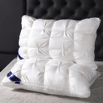 Bed Pillows 2 Pack Hotel Quality Queen King Size, Fluffy Neck Support Sleeping Pillow Set, Cooling Breathable Polyester Fill, Low-Allergen Soft Pillow for Side Back Stomach Sleepers, 6 Colors