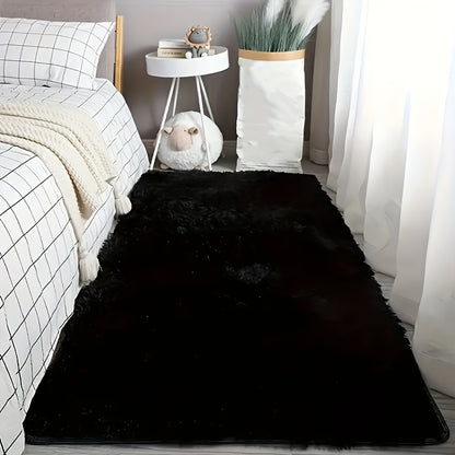 Fluffy Area Rug Non-Slip Soft Plush Carpet for Living Room Bedroom Kitchen Bathroom – Modern Home Decor Floor Mat Easy to Clean – Multiple Sizes & Colors Coffee Gray Black
