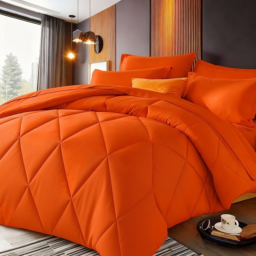 Quilt Comforter Set with Pillowcases Twin Queen King - Soft Breathable Diamond Pattern Lightweight Bed Quilt 2/3 Piece, 20 Colors Blue Purple Green Red Black Orange Brown