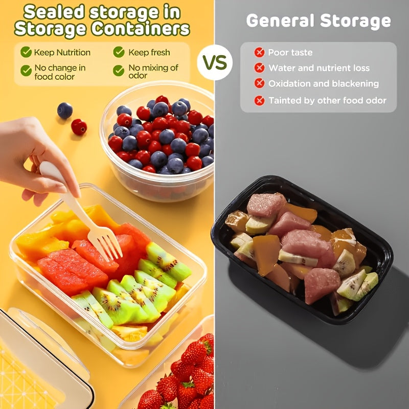 Food Storage Containers with Lids Airtight – Plastic Meal Prep Container Set for Kitchen Pantry Organization, Lunch, Picnic & Travel, BPA-Free, Comes with Labels & Marker (12/24/48 Pcs)