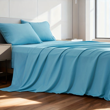 Bed Sheets Set Extra Deep Pocket 500 Thread Count, 3/4 Piece 18 Inch Deep Pocket Fitted Sheet Soft Brushed Microfiber Hotel Luxury Bedding, Wrinkle Free Breathable Bed Sheet Twin Full Queen King