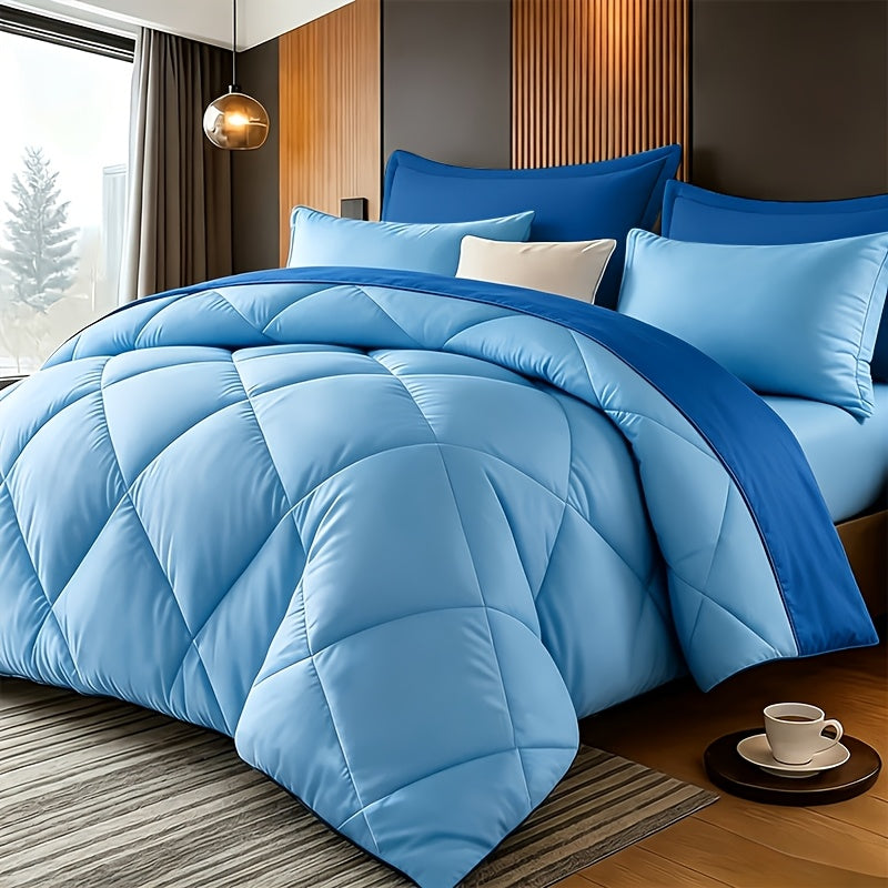 Thin Quilt Bedding Set with Pillowcases Lightweight Breathable Summer Comforter Solid Color Bed Quilt Twin Full Queen King Size Soft Fiber Filled Blanket for Bedroom