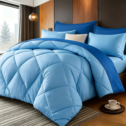 Thin Quilt Bedding Set with Pillowcases Lightweight Breathable Summer Comforter Solid Color Bed Quilt Twin Full Queen King Size Soft Fiber Filled Blanket for Bedroom