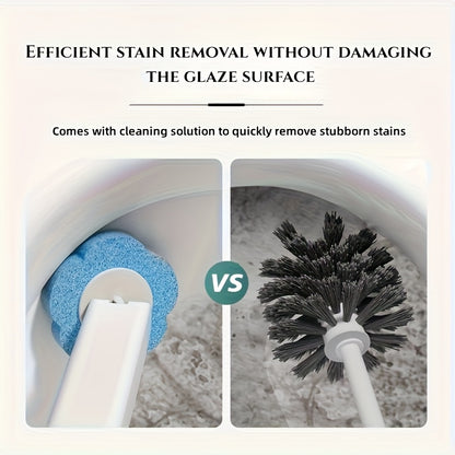 Disposable Toilet Brush Set with Stand & Replacement Heads – Bathroom Toilet Cleaning Brush Kit, 7-Piece or 19-Piece, Easy Install, Hygienic No-Touch Design