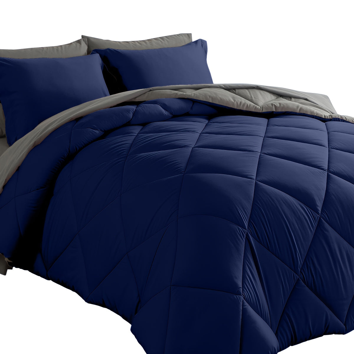 7-Piece Comforter Set Bed in a Bag - Soft Microfiber Down Alternative Comforter with Sheets Pillow Shams All Season Bedding Set Full Queen King, Multiple Colors
