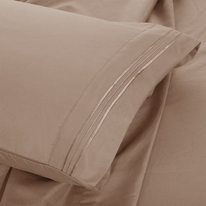 Soft Microfiber Bed Sheet Set 4-Piece 1800 Series 16 Inch Deep Pocket Hotel Luxury Cooling Sheets with Embroidered Pillowcases, Fade & Shrink Resistant, Twin to Cal King, 20 Colors