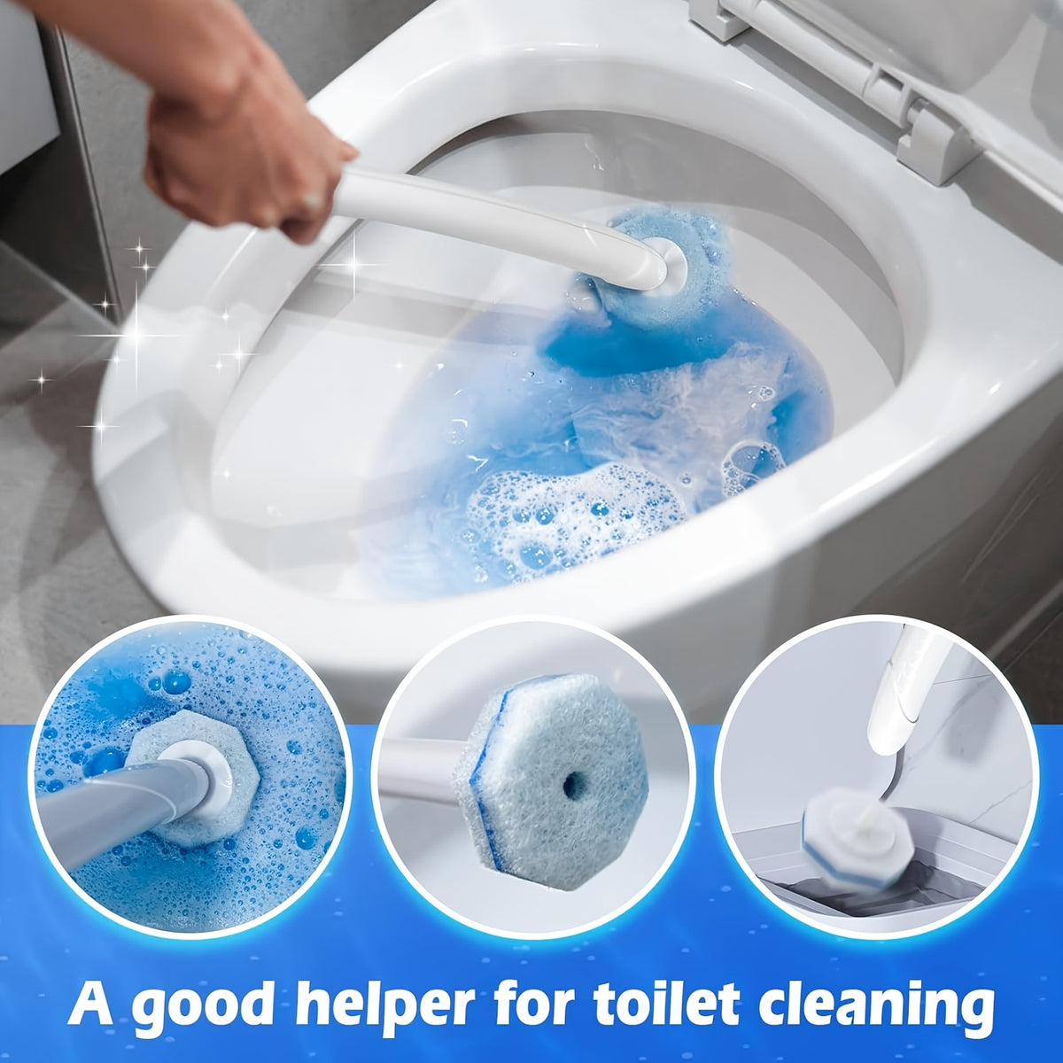 Disposable Toilet Wand Refills Compatible with Clorox Scrubbing Bubbles Wand System, Microfiber Toilet Bowl Brush Replacement Heads for Deep Cleaning, 40 or 80 Count Pack