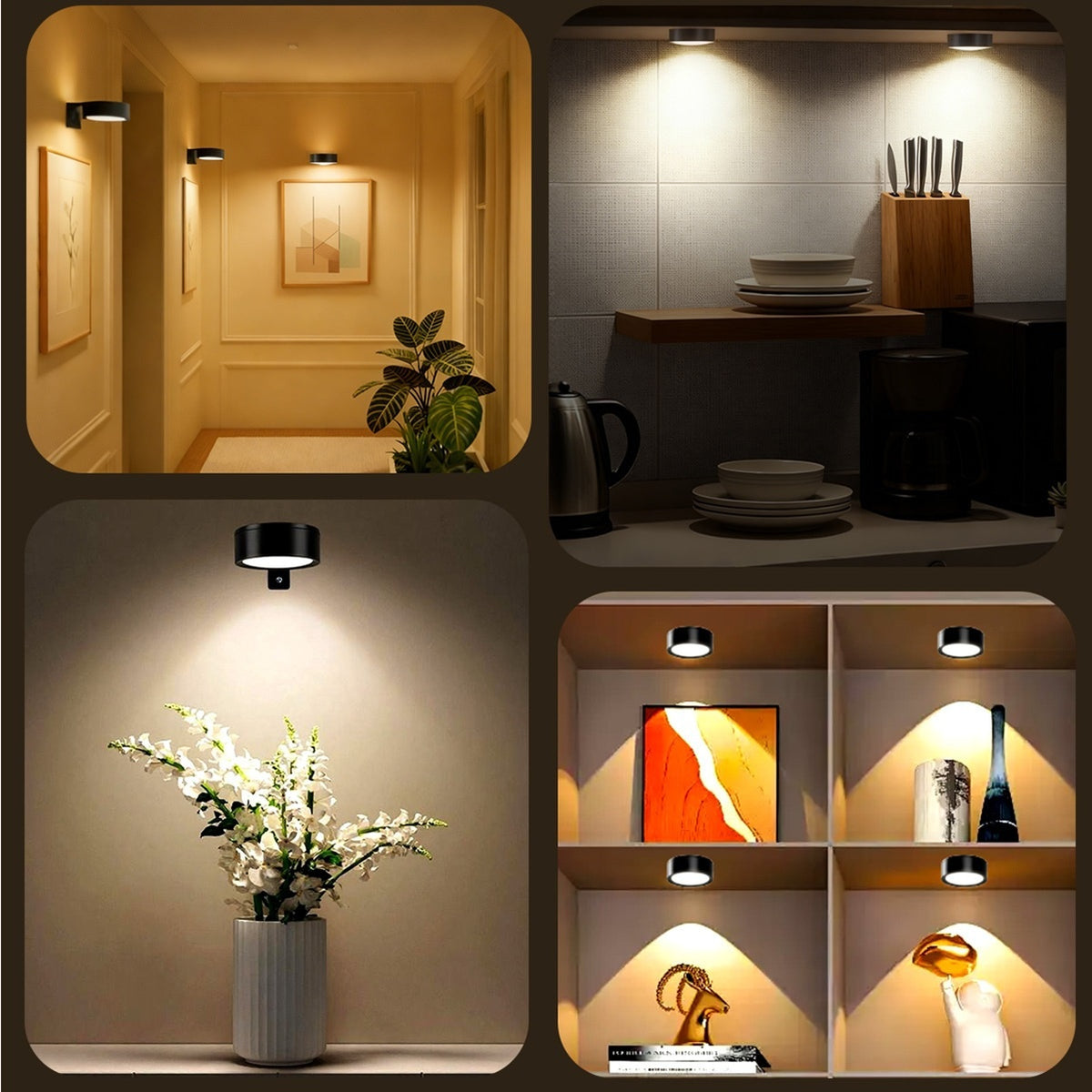 Picture Lights Battery Operated with Remote Control – Dimmable Wireless LED Puck Lights for Wall Art, 3 Color Modes, Timer & Magnetic Mount, No Wiring Gallery Decor (3-Pack or 6-Pack)