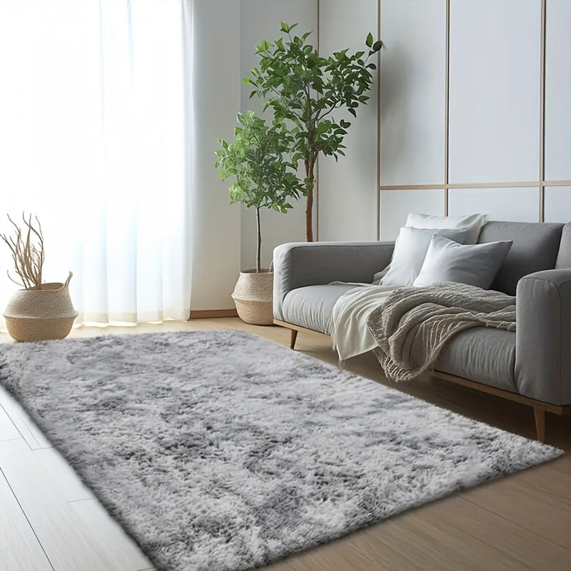Plush Area Rug Ultra-Soft Fluffy Shag Carpet – Extra Large 80x160cm Non-Slip Floor Mat for Living Room Bedroom Nursery Office, Thick Cozy Home Decor Rug in Dark Gray Light Grey Purple