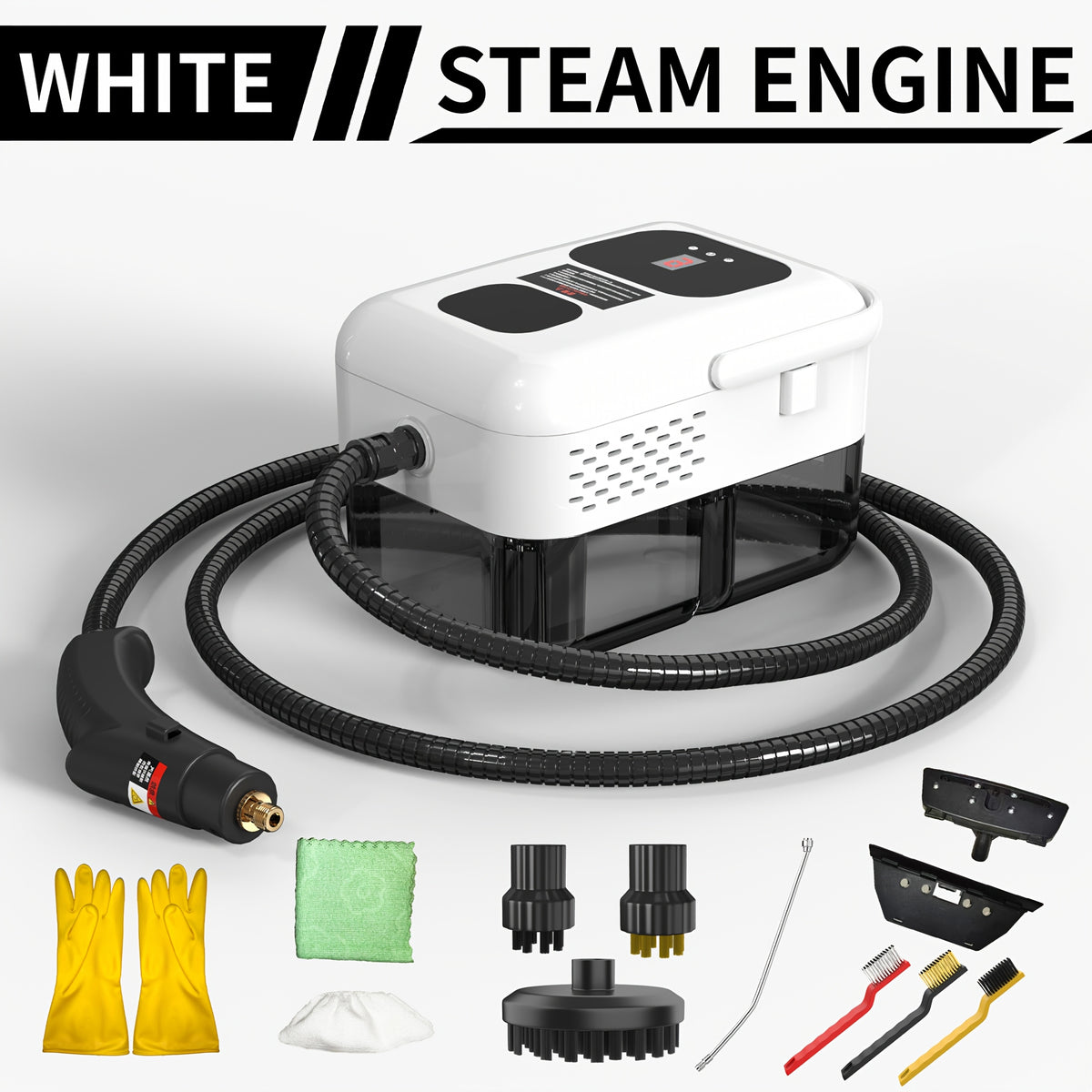 Handheld Steam Cleaner 2500W High Pressure, Portable Steam Cleaner for Home Use, Kitchen Degreaser, Sofa Upholstery, Car Interior, Tile Grout, Bathroom & Appliance Deep Cleaning