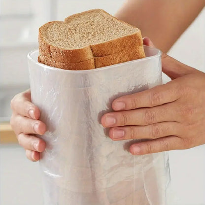 Bread Storage Container with Lid Transparent Flip Top Leak-Proof Reusable Plastic Sealing Box for Bread Toast Fruits Vegetables Rectangle Kitchen Food Storage Red Black