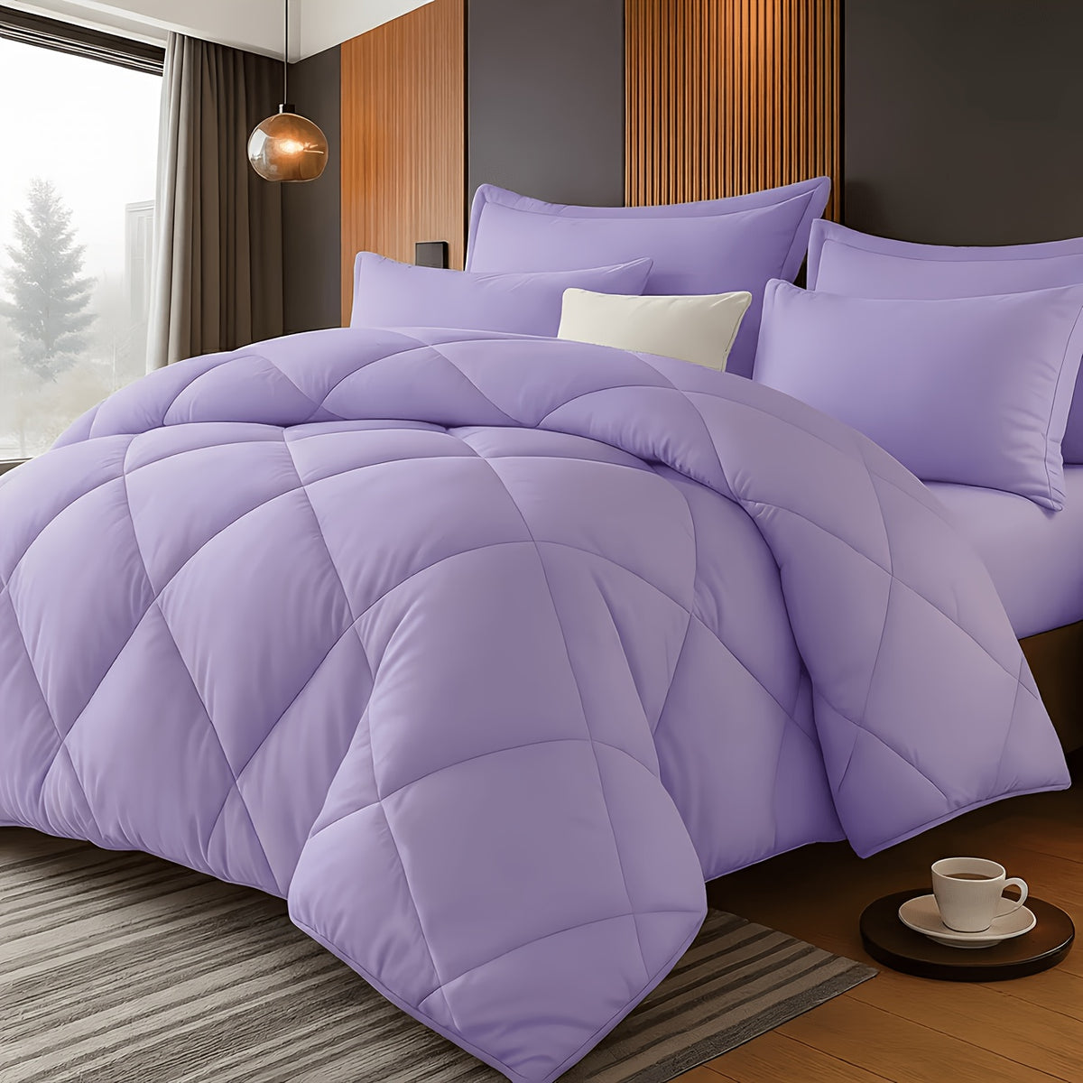 Thin Quilt Bedding Set with Pillowcases Lightweight Breathable Summer Comforter Solid Color Bed Quilt Twin Full Queen King Size Soft Fiber Filled Blanket for Bedroom