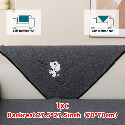 Sherpa Sofa Cover for Pets – Thick Plush Non-Slip Couch Protector Slipcover for Dogs & Cats, Furniture Protection Cover for Sofa Seat, Backrest, Armrest & Cushion, Bedroom Living Room Office