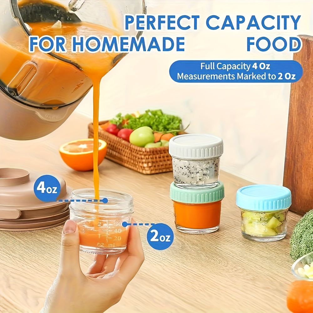 Glass Food Storage Jars with Lids 4oz – Microwave Dishwasher Freezer Safe Pickling Jars for Jelly, Jam, Honey & Spice, Dessert Cup & Ice Cream Bowl, 6-Pack & 10-Pack