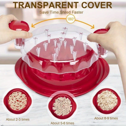 Meat Shredder Claws Manual Pulled Pork Tool with Transparent Safety Cover & Ergonomic Dual Handles for BBQ Chicken Beef Pork – BPA-Free Easy Clean Kitchen Gadget