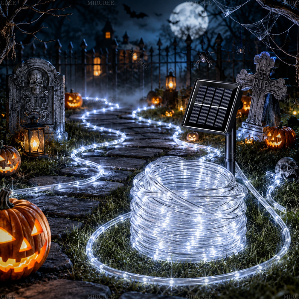 LED Rope Lights Outdoor 23FT 72FT 105FT – Flexible Tube String Lights for Halloween Decorations, Yard, Porch, Garden & Party, Neon Blue, Pure White, RGB, Amber, 50/200/300 LEDs