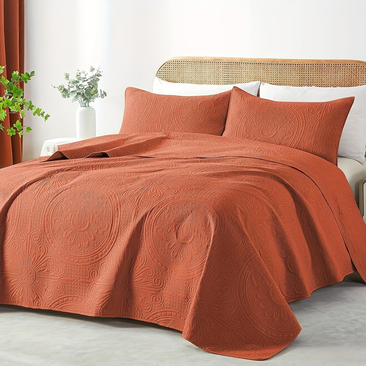 Quilt Set Queen Size 2/3 Piece Lightweight Microfiber Bedspread Soft Cool Coin Pattern Coverlet for All Seasons – Modern Summer Quilt with Pillow Cases for Bedroom Family Gift