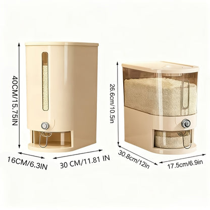Rice Storage Container Airtight with Measuring Cup – 11 lbs & 22 lbs Sealed Grain Bucket, Insect & Moisture Proof, Food Grade PET, Flip-Top Lid, Flour & Dry Food Organizer for Kitchen