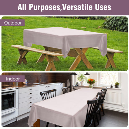 Disposable Plastic Tablecloth 12-Pack – Heavy Duty Table Cover for Parties, 84" Round & 54"x108" Rectangle, 22 Colors for Kitchen Dining Outdoor Events