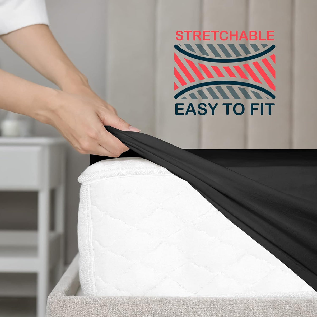 Fitted Sheet Brushed Microfiber Deep Pocket – Cooling Ultra Soft Silky Bed Sheet, Shrink & Fade Resistant, Fits Mattress Up to 16", Twin Twin XL Full Queen King Cal King, 8 Colors