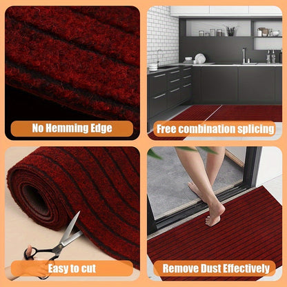 Runner Rug Non-Slip Kitchen Mat with Rubber Backing 1800G Heavy Duty Washable Indoor Outdoor Area Rug for Kitchen Entryway Hallway Laundry Room Balcony – Deep Grey Black Red Katose 2x5 2x8 2x16 Ft