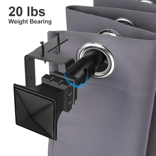 No-Drill Curtain Rod Bracket Adjustable Heavy-Duty Wall-Mounted Curtain Rod Holder for Living Room Bedroom Doors (4/8pcs)