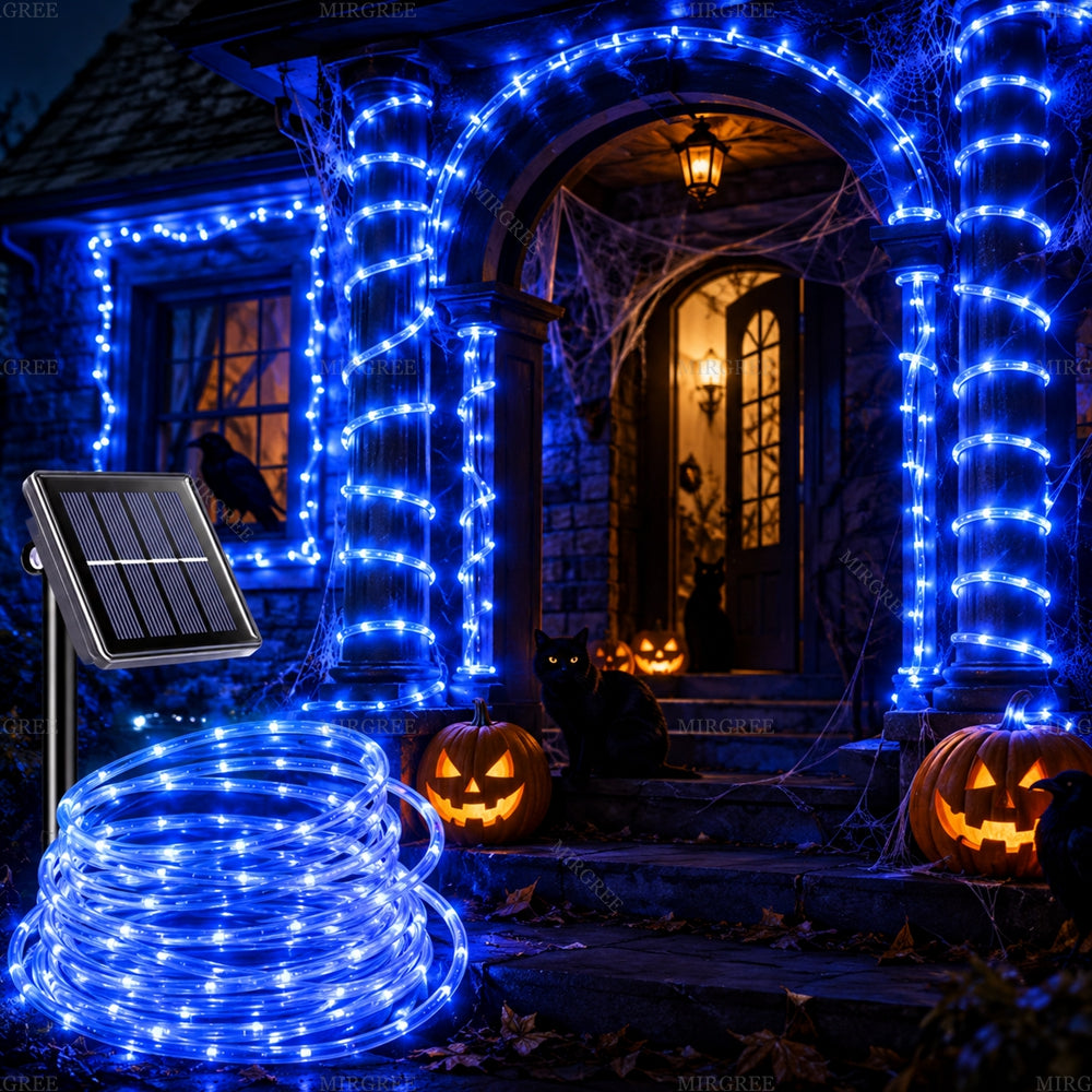 LED Rope Lights Outdoor 23FT 72FT 105FT – Flexible Tube String Lights for Halloween Decorations, Yard, Porch, Garden & Party, Neon Blue, Pure White, RGB, Amber, 50/200/300 LEDs