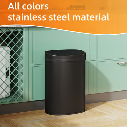 Touchless Motion Sensor Trash Can 13 Gallon Stainless Steel, Automatic Sensor Garbage Can with Lid Anti-Fingerprint Mute Design, 50L Kitchen Waste Bin for Office Bedroom Living Room, Multiple Colors