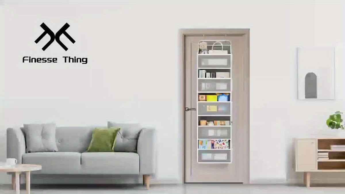 Over the Door Organizer 10-Pocket 5-Tier Hanging Storage 44LB Capacity - No Assembly Breathable Fabric Door Pocket Organizer for Bedroom Bathroom Pantry Kitchen Dorm