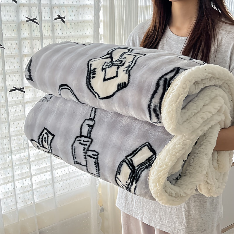 Checkered Pattern Throw Blanket Soft Cozy Fleece Blanket for Bed Sofa Multiple Sizes & Colors Lightweight Warm Blanket for Bedroom Dorm Living Room Home Decor Gift