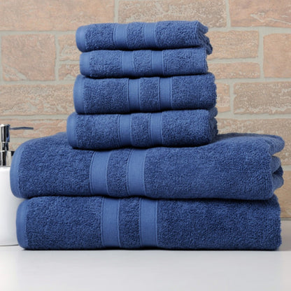 Egyptian Cotton Towel Set 6 Piece – 650 GSM Luxury Bath Towels with Zero Twist Loops, Ultra Soft & Highly Absorbent, Includes 2 Bath Towels, 2 Hand Towels & 2 Washcloths for Bathroom Spa Experience