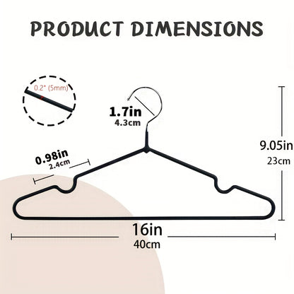 Heavy Duty Metal Clothes Hangers Non-Slip Bulk Set 30/50/100 Pack – High Manganese Steel Coat Hangers Thickened Waterproof Rust-Proof, Space Saving Closet Organizer for Home & Commercial Use