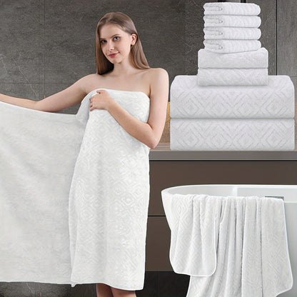 700GSM Bath Towel Set 8 Pack – Ultra-Soft Thick Extra Large Highly Absorbent Quick Dry Towels, Includes 2 Oversized Bath Towels, 2 Hand Towels & 4 Washcloths for Bathroom, Hotel, Gym & Spa